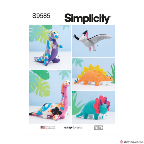 Simplicity Pattern S9585 Plush Dinosaurs - by Andrea Schewe
