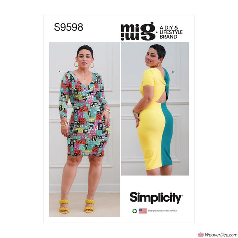 Simplicity Pattern S9598 Misses' Knit Dresses by Mimi G