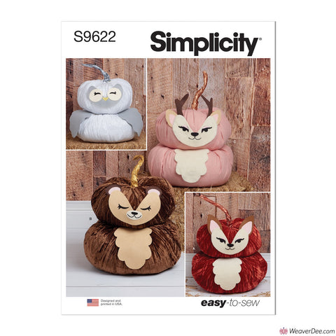 Simplicity Pattern S9622 Plush Pumpkin Animals