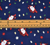 Rose & Hubble Cotton Poplin Fabric - Santa in Lights Navy