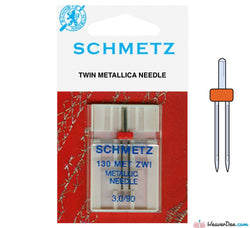 Schmetz - 3mm Metallica Twin Machine Needle - Size 90/14 - WeaverDee.com Sewing & Crafts - 1