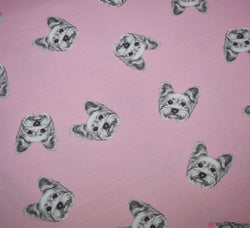 LIMITED STOCK John Louden French Terry Fabric - Digital Print  - Scotty Dog Pink