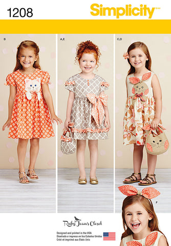 Simplicity - S1208 Girls' Dresses & Headbands - WeaverDee.com Sewing & Crafts - 1