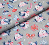 Digital Print Cotton Fabric - Snowflake Robin Silver • by CRAFTY FABRICS