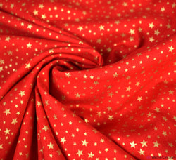 Rose & Hubble Cotton Fabric - Christmas Stars of Gold