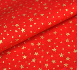 Rose & Hubble Cotton Fabric - Christmas Stars of Gold