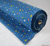 Cotton Blend Winceyette Fabric - Star Sparkle - Airforce Blue
