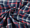 Cotton Blend Tartan Fabric (Lightly Brushed) Red / Navy