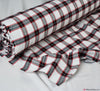 Cotton Blend Tartan Fabric (Lightly Brushed) White / Red