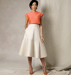 Vogue - V1486 Misses' Crop Top & Flared Yoke Skirt - WeaverDee.com Sewing & Crafts - 1
