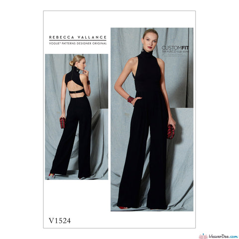 Vogue - V1524 Misses' Open-Back, Belted Jumpsuit - WeaverDee.com Sewing & Crafts - 1