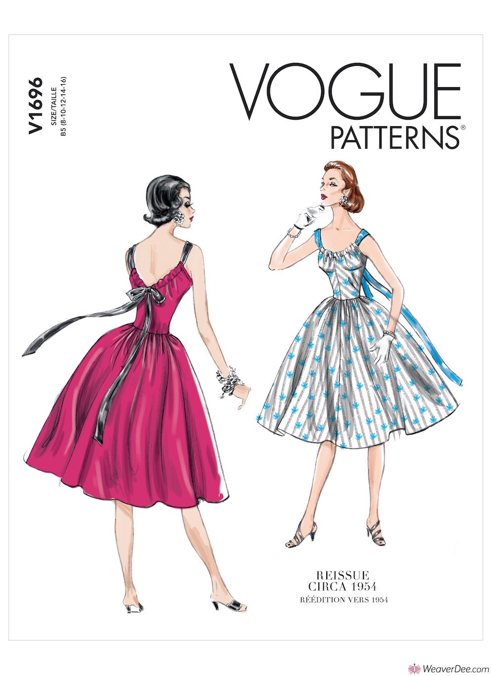 Vogue Pattern V1696 Misses' Dress - Vintage 1950s WeaverDee.com Vogue Pattern V1696 Misses' Dress - Vintage 1950s WeaverDee.com