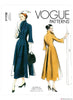 Vogue Pattern V1738 Vintage 1940s Misses' Wide-Collar, Fit-and-Flare Dress