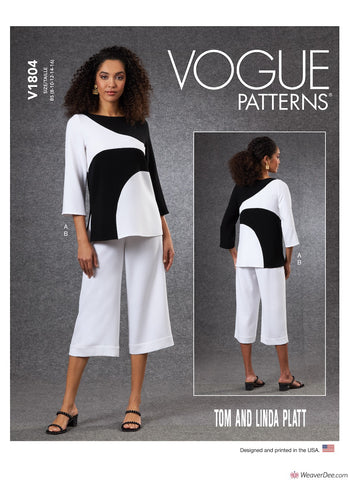 Vogue Pattern V1804 Misses' Tunic & Trousers