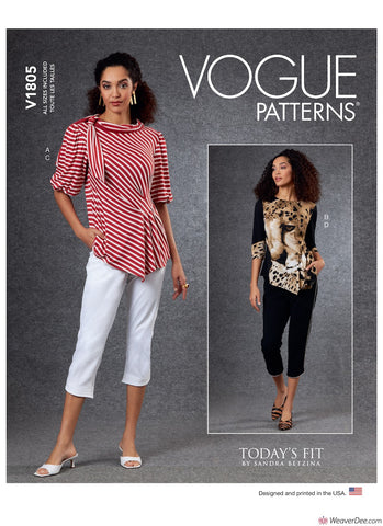 Vogue Pattern V1805 Misses' Tops & Trousers