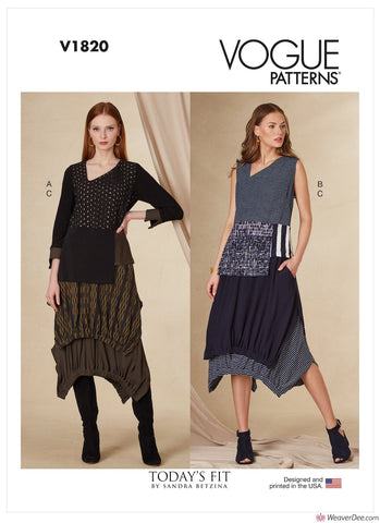 Vogue Pattern V1820 Misses' Top & Skirt