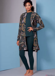 Vogue Pattern V1852 Wrap Robe, Belt, Top, Dress & Trousers (Misses' & Misses' Petite)
