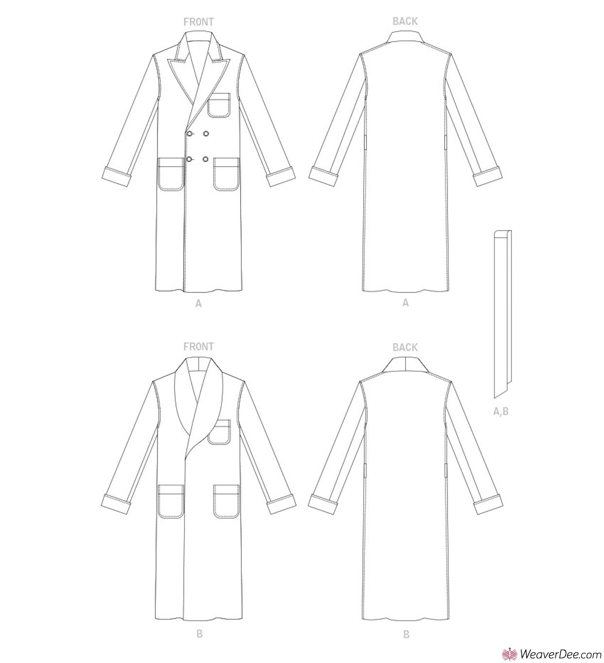 V1855, Men's Robe and Belt