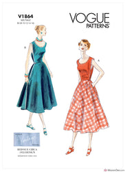 Vogue Pattern V1864 Misses' Wrap Dress - Vintage 1950s
