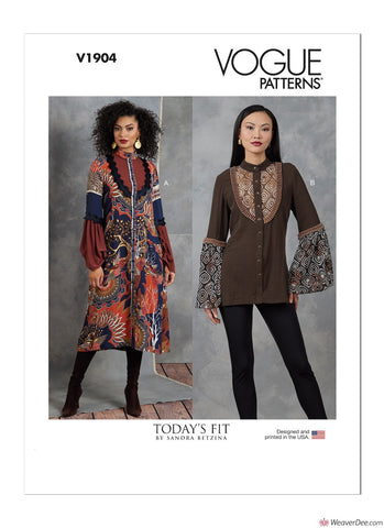Vogue Pattern V1904 Misses' Dress & Tunic by Sandra Betzina