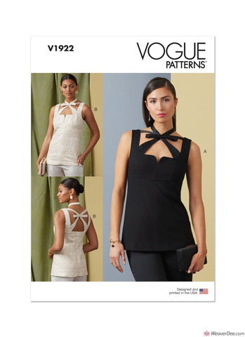 Vogue Pattern V1922 Misses' Sleeveless Top
