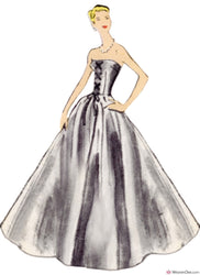 Vogue Pattern V1931 Vintage 1950s Misses' Dress & Overbodice with Pannier