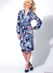 Vogue Pattern V8825 Misses' Bishop Sleeve Tunic, Dress & Trousers