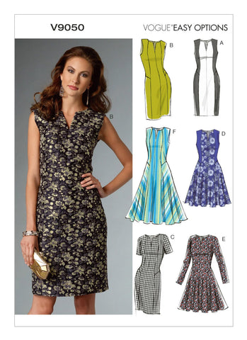 Vogue Pattern V9050 Misses'/Misses' Petite Notch-Neck Dresses ...
