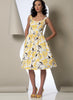 Vogue Pattern V9100 Misses' Sleeveless Gathered Waist Dresses - Very Easy