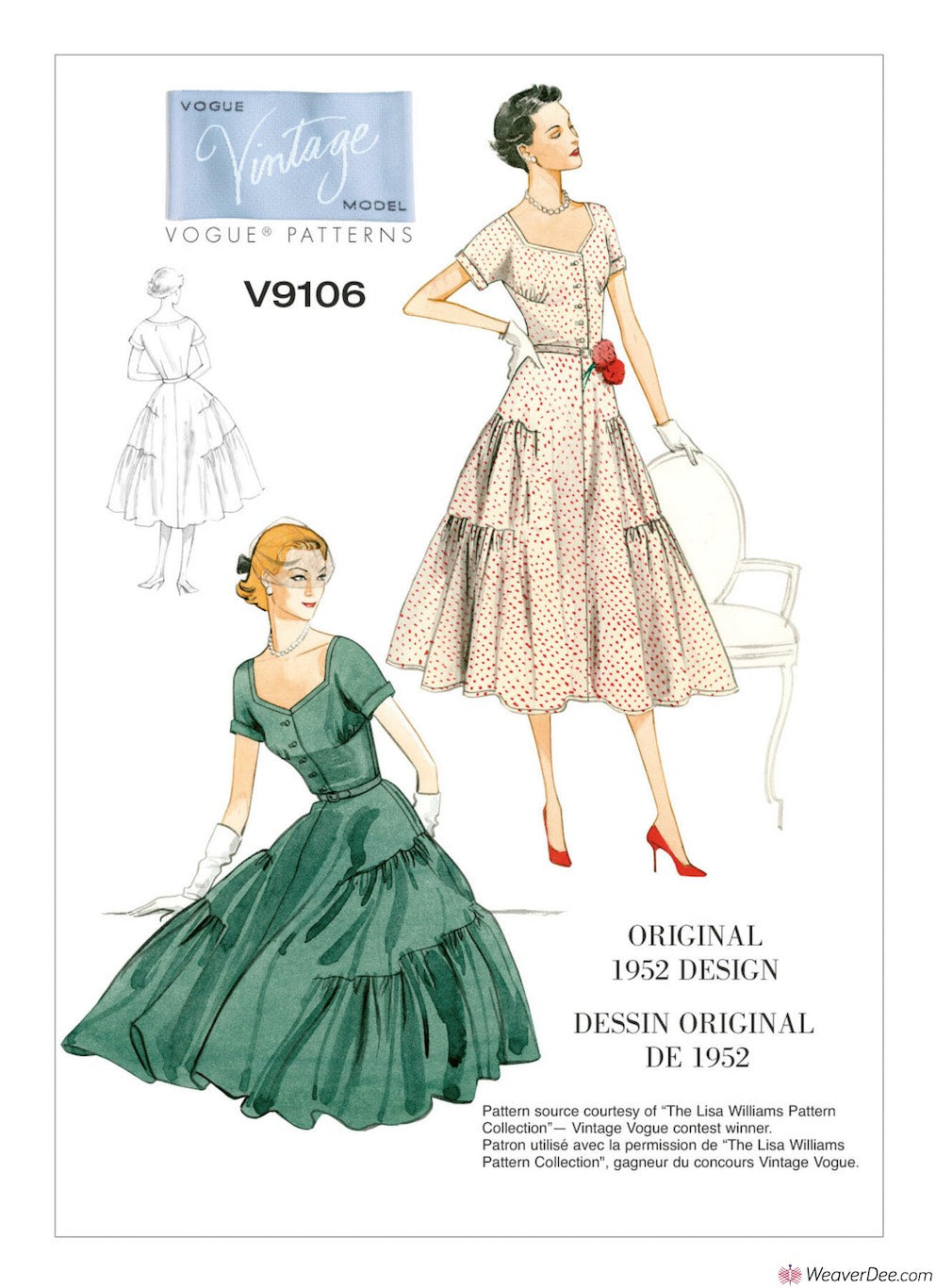 Vogue Pattern V9106 Misses' Tiered & Ruffled Dress & Belt - Vintage 19 WeaverDee.com Vogue Pattern V9106 Misses' Tiered & Ruffled Dress & Belt - Vintage 19 WeaverDee.com