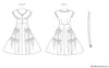 Vogue Pattern V9106 Misses' Tiered & Ruffled Dress & Belt - Vintage 1950s