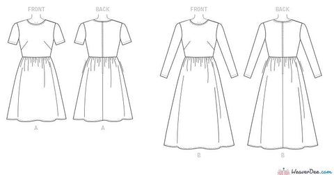 Vogue Pattern: V9197 Misses' Jewel-Neck, Gathered-Skirt Dresses ...