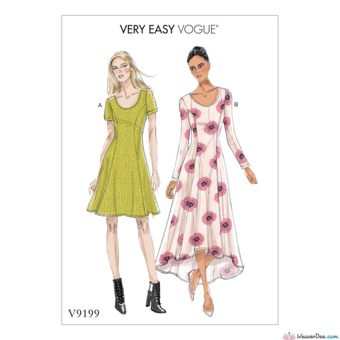 Vogue - V9199 Misses' Knit Fit & Flare Dresses - WeaverDee.com Sewing & Crafts - 1