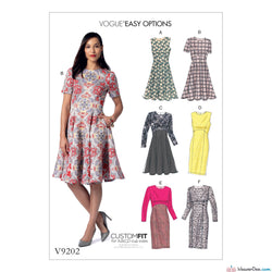 Vogue - V9202 Misses' Dresses with Flared or Straight Skirt Options - WeaverDee.com Sewing & Crafts - 1