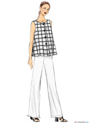 Vogue Pattern V9258 Misses' Sleeveless Tops With Pull-On Pants