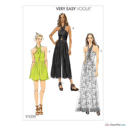 Vogue Pattern V9259 Misses' Criss-Cross Halter Romper & Jumpsuit with Length Variations