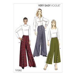 Vogue Pattern V9282 Misses' Pants With Button Detail