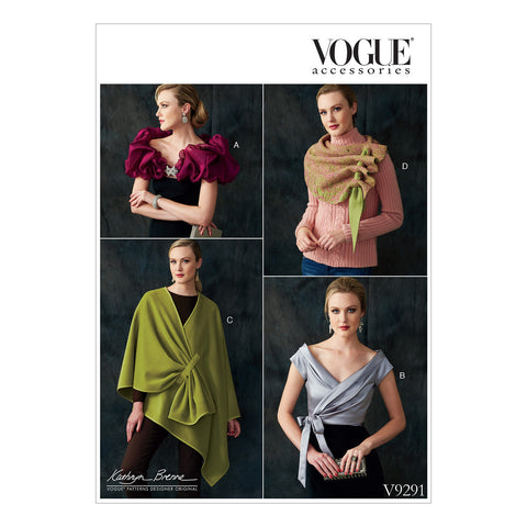 Vogue Pattern V9291 Misses' Wraps, Shrug & Scarf
