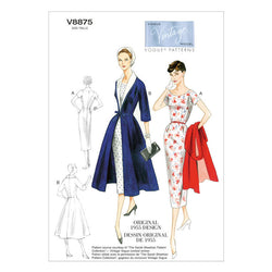 Vogue - V8875 Vintage 1950s Misses' Dress, Belt, Coat & Detachable Collar - WeaverDee.com Sewing & Crafts - 1