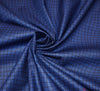 Wavy Grid Cotton Fabric - Navy Blue