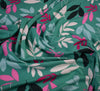 Wavy Leaves Green Viscose Fabric