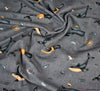 John Louden Cotton Jersey Fabric - Whales - Grey