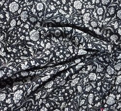 Rose & Hubble Cotton Poplin Fabric - Whirlow Black Floral