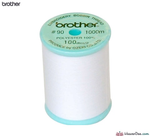 Brother - Brother Bobbin Thread White / 1000m (Blue Top Reel) - WeaverDee.com Sewing & Crafts