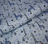 Cotton Blend Winceyette Fabric - Giraffe Light Blue