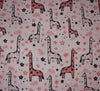 Cotton Blend Winceyette Fabric - Giraffe Light Pink