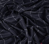 Wool Blend Fabric - Dark Navy - White Stitch Check
