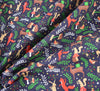 Polycotton Fabric - Christmas Forest Party Navy