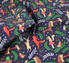 Polycotton Fabric - Christmas Forest Party Navy