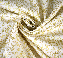Cotton Fabric - Christmas Leaves Ivory